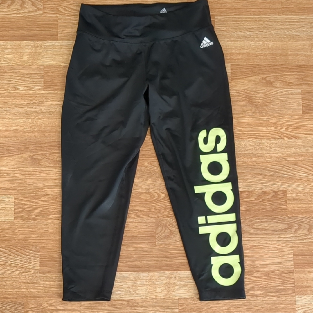 Adidas Long Black Women's Athletic Climalite Leggings, Size Medium